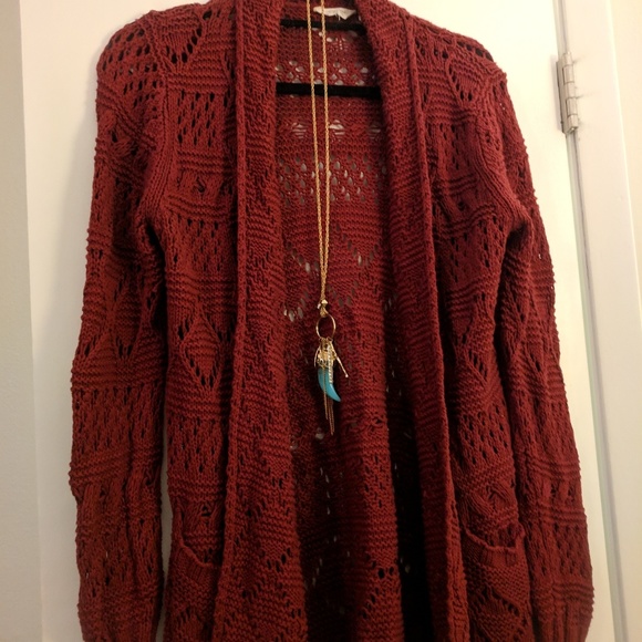 Lucky Brand Sweaters - Red, Lucky Brand -knit cardigan
